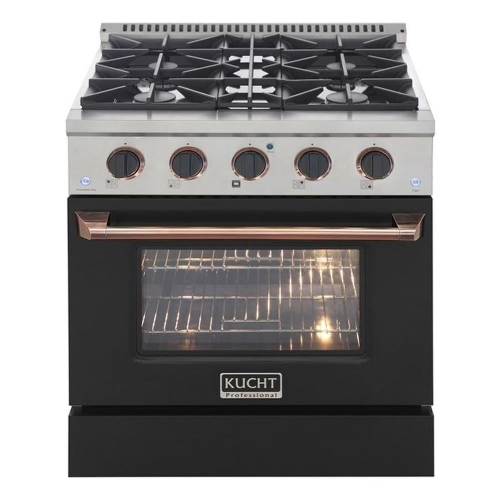 Pemberly Row 30" 4.2 cu. Dual Fuel Range Natural Gas in Rose Gold Handle