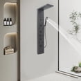 thumbnail image 4 of 6-Function Wall-Mounted LED Shower Panel Tower System, Smart Shower Column with Rainfall Waterfall Head, Handheld Spray Tub Spout (Black), 4 of 20