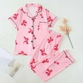 thumbnail image 6 of Christmas Pajamas for Women Bow Pajamas Long Sleeve Button down Sleepwear Nightwear Fall Pajamas Women Holiday Pajamas, 6 of 6