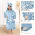 thumbnail image 3 of FORMRS Wearable Blanket Hoodie with Sleeves for Kids Cozy Flannel Sweatshirt, Blue Snowflake, 3 of 7