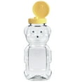 thumbnail image 3 of Parker Made in USA Honey Bottle Bear 12 Oz Clear Container Squeeze Jar with Lid, Bulk PETE (12 Pack), 3 of 4