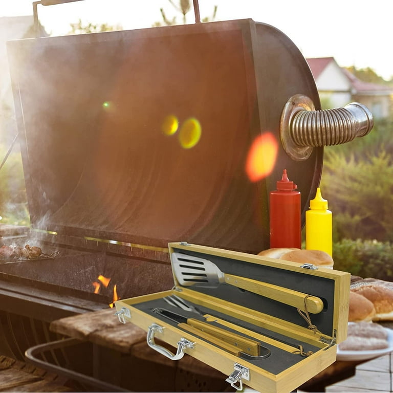 Gifts for Men - BBQ Grilling Set for Father's Day, 4 Piece Set - Heavy Duty  Stainless Steel Barbeque, Gifts for Dad, Father, Outdoor and Indoor Use