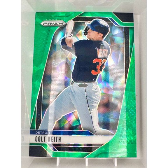 2025 Panini Prizm Baseball Green Ice Prizm Colt Keith Detroit Tigers Baseball Card Detroit Tigers MLB Baseball Trading Card