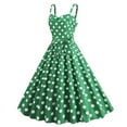 thumbnail image 2 of LYEAA Womens Dresses for Wedding Guest Plus Size Sleeveless Formal Elegant Loose Knee Length A Line Dresses Polka Dots Bow 1950s Vintage Prom Birthday Flowy Summer Ball Gown Party Dresses Green S, 2 of 4