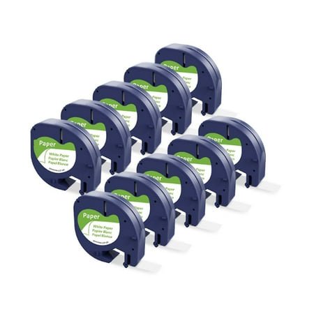 10pcs 91200 91330 Label Tape Compatible For Letratag Plus Lt100h Lt100t Qx50 Refills Black On White