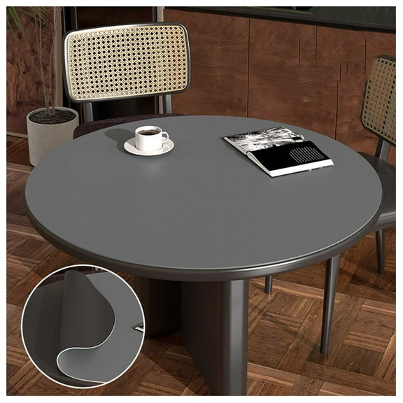 Round Table Cloth,PVC leather placemat,Wipeable Waterproof Heat Proof Tablecloths for Dining Room Table, Coffee Table Mat