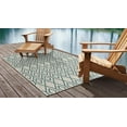 thumbnail image 3 of Rugs.com Jill Zarin Outdoor Collection Rug – 5' 3 x 8' Gray Teal Flatweave Rug Perfect For Bedrooms, Dining Rooms, Living Rooms, 3 of 9
