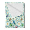 thumbnail image 2 of Ladybugs Soft Flannel Fleece Throw Blanket, Colorful Daisies Ladybirds Image Luck Charm Discover Your True Self Concept, Cozy Plush for Indoor and Outdoor Use, 50" x 70", Multicolor, by Ambesonne, 2 of 5
