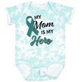 thumbnail image 3 of Inktastic My Mom is My Hero Ovarian Cancer Awareness Boys or Girls Baby Bodysuit, 3 of 5
