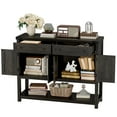 thumbnail image 6 of Homfa 47.2" W Farmhouse Console Table with 2 Drawer, Hall Tables with Open Storage Shelf, Sofa Table for Living Room Foyer Hallway Dining, Dark Brown, 6 of 9