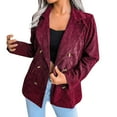 thumbnail image 1 of Ladies Workoffice Blazer Lapel Notched Elegant Cardigan Solid Color Fitted Suit Single Breasted Blouse Button Down Fashion Jacket Mid Length Leisure Outwear, 1 of 6