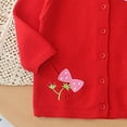 thumbnail image 4 of HCNTES Toddler Girl Sweater Strawberry Cardigan Knit Sweater Girl Fall Winter Clothes Sweater Cute Tops(12-18 Months,G9-Red), 4 of 6