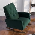 thumbnail image 4 of Allora Mid-Century Modern Tufted Tight Back Velvet Rocking Chair in Green, 4 of 6