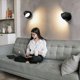 thumbnail image 3 of Aplique de pared LED nórdico giratorio de 350°, blanco cálido de 3000 K, ideal para leer, dormitorio, sala de estar, escaleras, pasillo, 3 of 6