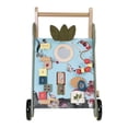 thumbnail image 2 of Manhattan Toy Wildwoods Owl Carrito de empuje de madera con clasificador de formas y canasta, óvalo dentado, hilanderos, recorrido de cuentas y más mediano, 2 of 5