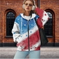 thumbnail image 2 of Uorisanigo American Flag Print Womens Zip Up Hoodies Slight Stretch OversizedHooded Zip up Sweatshirt Size XL Soft Lightweight Fall Fashion Sweatshirt, 2 of 7