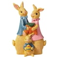 thumbnail image 5 of 2PCS Easter Resin Bunny Family Figurine 3 Rabbits 3.54in Tabletop Decorations with Egg and Carrots, 5 of 8