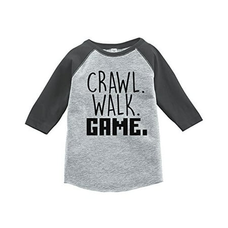 

7 ate 9 Apparel Kids Crawl Walk Game Grey Baseball Tee