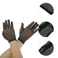 thumbnail image 2 of Unique Bargains 1 Pair Sunblock Mittens Mesh Sun Block Driving Gloves for Women Light Black, 2 of 5