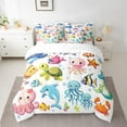 thumbnail image 2 of Erosebridal Sea Turtle Jellyfish Bedding Sets Twin Size,Animal Dolphin Comforter Sets with Sheets,Ocean Widlife Bed in a Bag Twin size,Breathable Teen Bedroom Decor,Reversible,7-Piece, 2 of 6