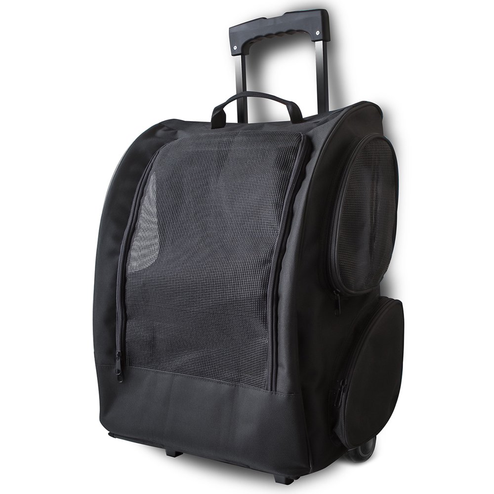 Paws & Pals Rolling Backpack Easy Walk Travel Tote Pet Carrier, 2015
