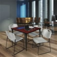 thumbnail image 5 of 42" Square Breakroom Table- Mahogany Top- Black Base & 4 Zeng Stack Chairs- Grey, 5 of 5