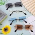 thumbnail image 4 of Mimigo Pack de 4 gafas de sol rectangulares sin montura, estilo vintage, gafas retro con montura metálica para hombre y mujer., 4 of 4
