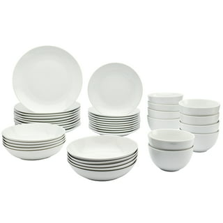 ZENSTYLE 18-Piece Kitchen Dinnerware Set White Porcelain 6PCS Bowls & 12PCS  Dishes 