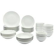 Tabletops Gallery 40 Piece White Catering Dinnerware Set Round Dinner Salad Plates Cereal Pasta Bowls