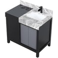 thumbnail image 3 of Lexora Home Zilara 36" Single Marble Top Bathroom Vanity with Black Faucet, 3 of 15