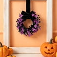 thumbnail image 4 of Halloween Wreath, Halloween Swags Wreaths, Black Cabinet Hanging Wreaths, Halloween Candle Rings for Front Door Home Wall Decor Party Outdoor Indoor Halloween Decorations, Purple, 4 of 6