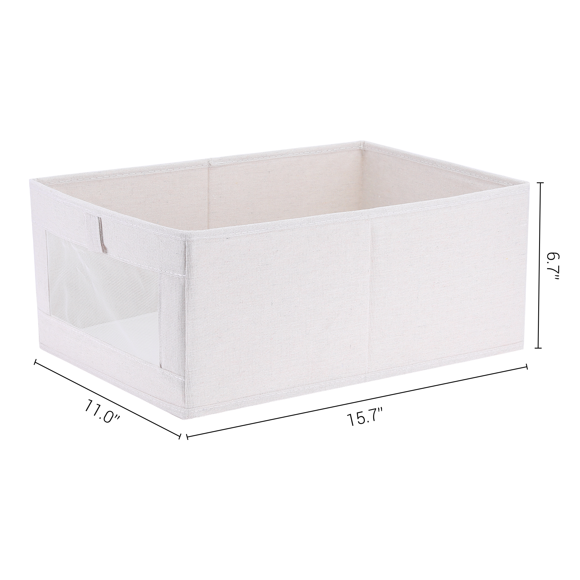Unique Bargains Storage Cube Collapsible Storage Basket for Organizing Clothes 1pk Beige M