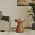 thumbnail image 2 of LeisureMod 16" Wide Round Side Table in Fiberstone with Hourglass Pedestal Design for Indoor and Outdoor Use Wisp Collection in Pink, 2 of 11