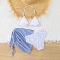 thumbnail image 6 of Lullu Girls Floral Halter Bikini Swimsuit with Cover up Bathing Suit, 3-Piece, Sizes 7-12, 6 of 6