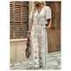 thumbnail image 4 of Conjunto de ropa WDIRARA para mujer, blusa y pantalones con estampado floral, color albaricoque, 4 of 6