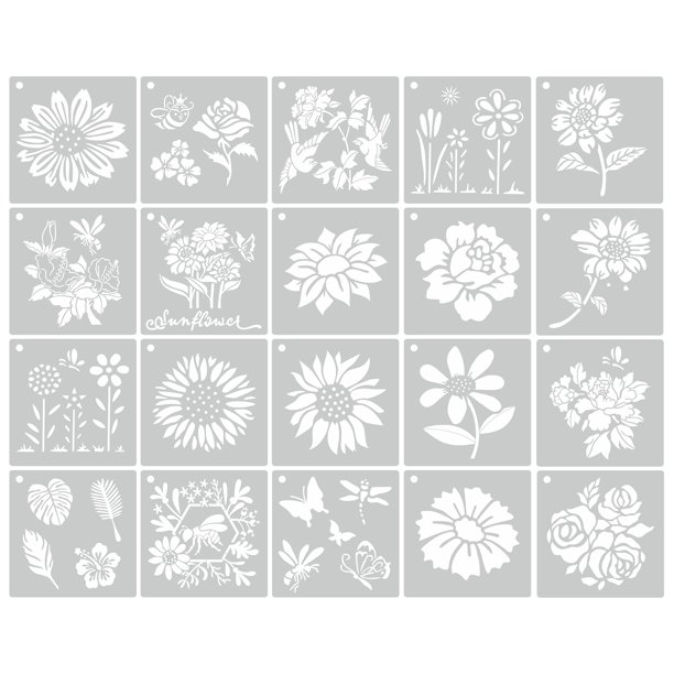 catinbow painting stencils flower stencils reusable rose sunflower stencil butterfly stencil drawing template diy painting stencils for window wall glass signage art craft walmart com