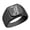 Black, variant on Initial Royal Letter J Monogram Stainless Steel Signet Ring