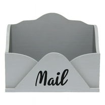Elegant Designs 9.84" Homewood Envelope Letter Holder with "Mail" in Black, Gray