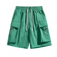 thumbnail image 2 of pstuiky Pantalones cortos de entrenamiento para hombre, Pantalones cortos casuales de cintura elástica de color sólido a la moda para hombre Pantalones cortos deportivos para hombre, 2 of 3