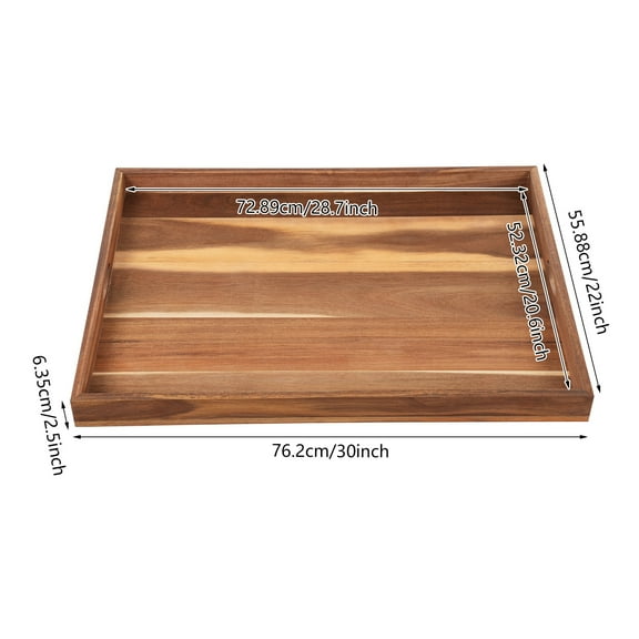 Acacia Wood Rectangle Stove Cover - Multifunctional Chopping & Serving Tray