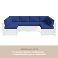 thumbnail image 2 of BaPiPro 6-Person Navy Blue Outdoor Sectional Sofa Cushions, Waterproof Polyester Patio Cushions with High-Density Sponge & Side Pillows, No Assembly for Backyard, Porch, Deck & Poolside, 2 of 10