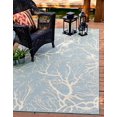 thumbnail image 2 of Unique Loom Botanical Collection Abstract Pictorial Transitional Indoor and Outdoor Flatweave Area Rug, 9 x 12 Feet, Light Blue/Beige, 2 of 10