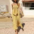 thumbnail image 6 of Boho Maxi Dress for Women Summer Floral Off Shoulder Strapless Ruffle Beach Vacation Clothes Outfits for Women Flowy Long Dresses Vestidos Casuales Para Mujer, 6 of 10
