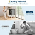 thumbnail image 4 of 24" Wide Washer and Dryer Pedestals with Pullout-Shelf, 21" Hight Laundry Pedestal with Adjustable Anti-Vibration Pads, Drain Pan and Hose, 800 lbs Capacity, Black, 4 of 5