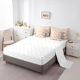 thumbnail image 5 of Manfei Cute Bowknot 7 Pieces Bedding Comforter Set,Kawaii Bowtie Bow Full Bedding Set,Orange White Ribbon Fitted Sheet Flat Sheet For Girl,Breathable Home Decor Reversible, 5 of 8