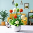 thumbnail image 1 of Dvkptbk Riches and Honour Ball Flower Simulation Potted Plant Spherical Plant Potted Plant That Brings Good Things - with Ceramic Pot Colorful Christmas/New Year Home Decor, 1 of 7