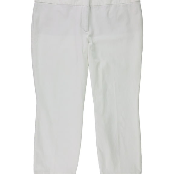 Alfani Womens Ruffle Hem Casual Trouser Pants, White, 16