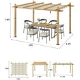 thumbnail image 3 of Outdoor Aluminum Pergola with Retractable Canopy, Reinforced 4-Sided Base, Waterproof & UV-Resistant Adjustable Roof, Modern Design for Patio, Deck, Backyard, and Garden, 3 of 9