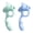 Two packages-Blue and green, variant on Left/Right Handed Silicone Pen Grip Five-Finger Design, Ergonomic Writing Aid Pencil Holder for Toddler Student