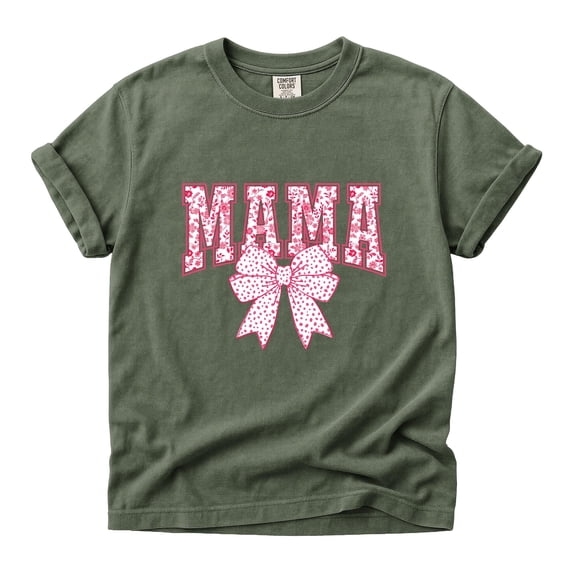 Comfort Colors Mama Shirt Coquette Bow Floral Varsity Mothers Day Gift Tee